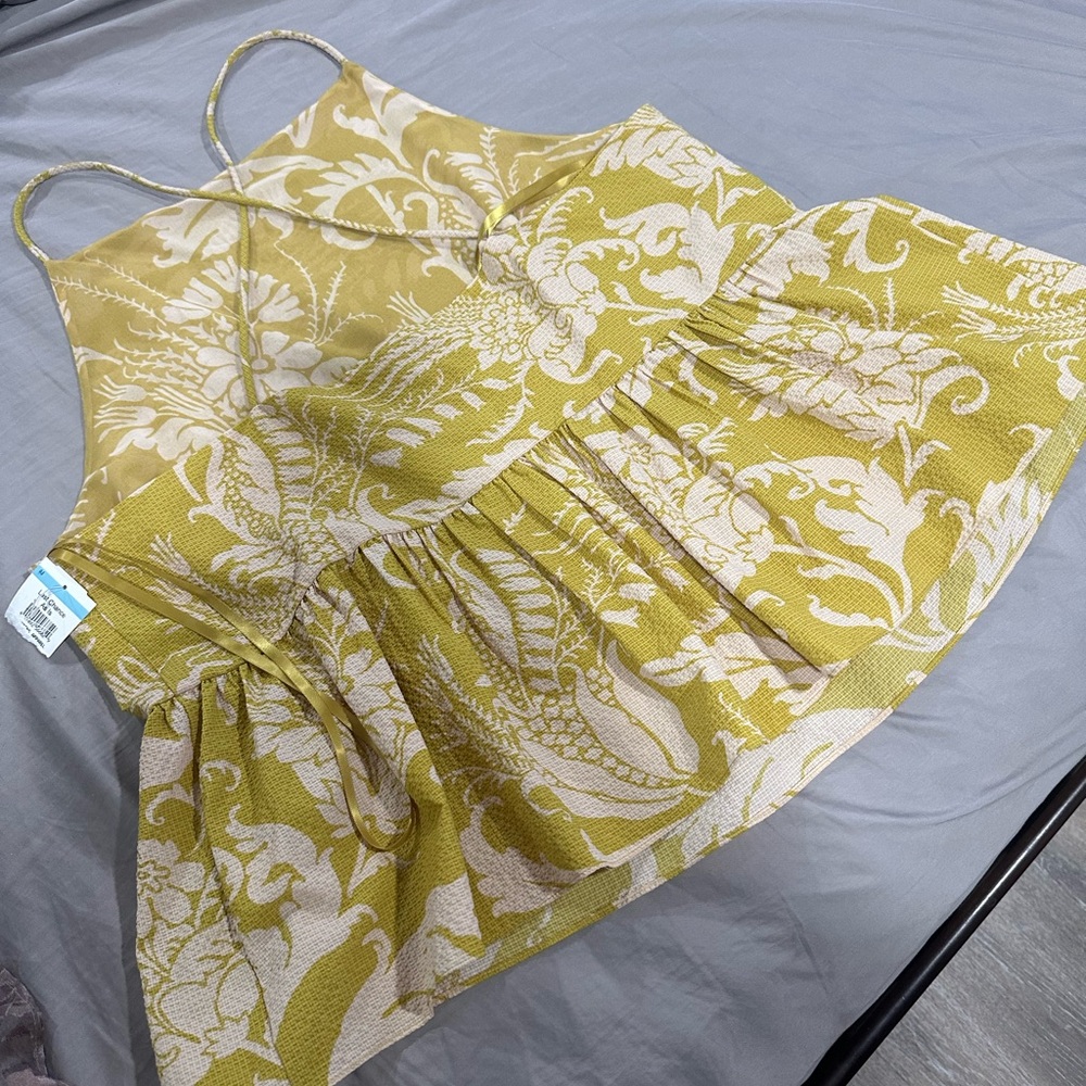 Ted Baker Mustard and Cream Patterned Top Size 6 - Picture 9 of 9